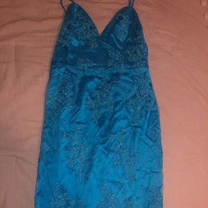 BRAND NEW NBD Blue lace with embroidery dress